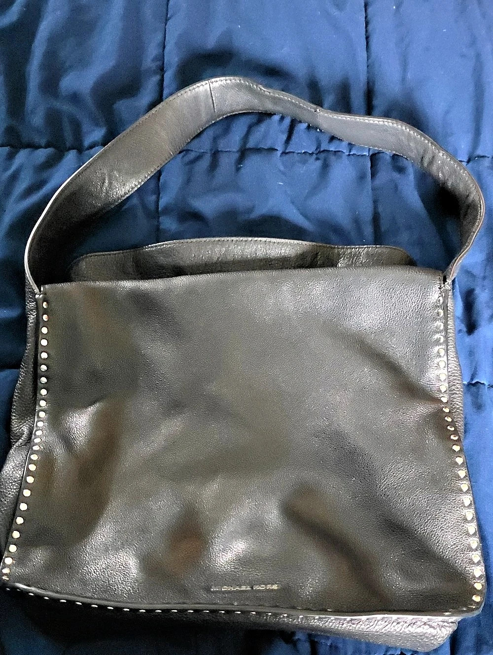Michael Kors Astor Studded Leather Hobo Bag Black